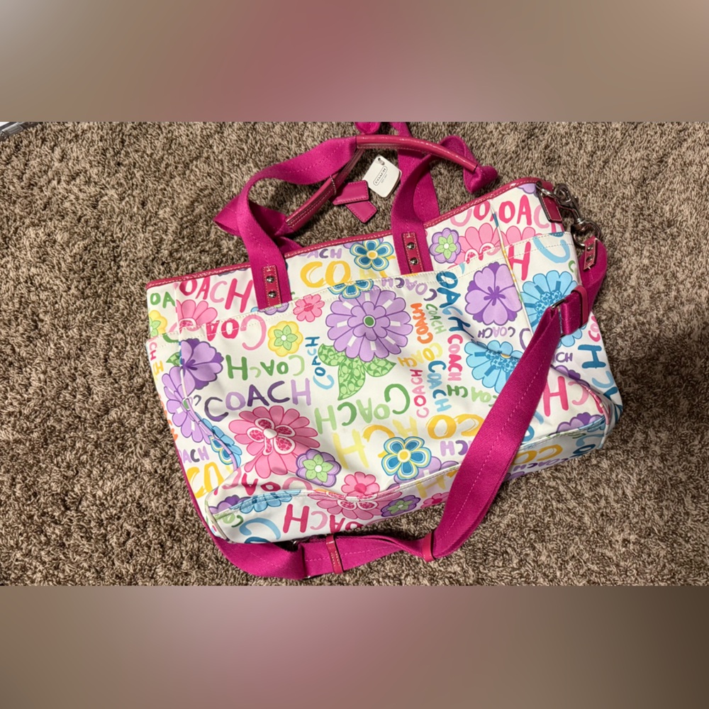Coach Multicolor Floral Tote Bag (diaper bag)